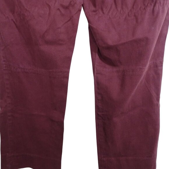 Gap Stretch Straight Chino Cropped Pants Women Size 14 Burgundy Red Pockets - Picture 7 of 15